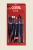 Кисти 12шт пони, щетина №2,4,6,8,10,12, блист., Brunnen