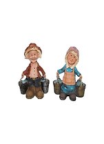 Фигурка Дедушка Бабушка с ведрами (20х13) (15-8)
