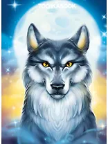 Книга для записей А5 128л тчк. "ВОЛК" 7БЦ, тиснение фольгой