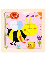 Деревянная пазл-рамка (11х11) "ПЧЁЛКА" (9 элементов) (неокраш.рамка) Арт. AN02299