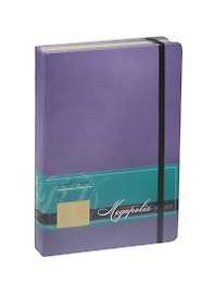 Ежедневник недат. А5 160л "MEGAPOLIS VELVET" сиреневый, на резинке, иск.кожа, тонир.блок, карман, ляссе, Bruno Visconti