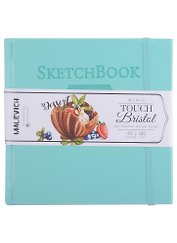 Скетчбук 140*140 40л "Bristol Touch" мятный, для графики и маркеров, 180г/м2