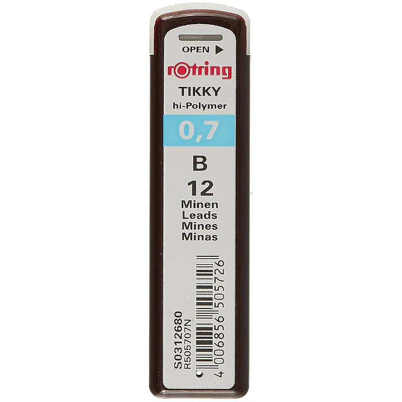Грифели 0,7мм 12шт "Rotring Tikky" В, Rotring - 0