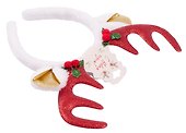 Ободок новогодний Рожки с ушками (белый) (текстиль) (12-6142-HNY14) - 2