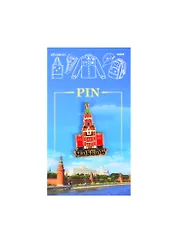 Значок-пин Москва Спасская башня мет.эмаль (55-19-04)