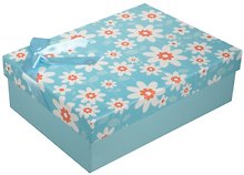 Коробка подарочная "Ромашки" голубая, 24*17*8см