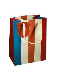 Пакет подарочный бумажный А5 19*25*9 "Полоски",муж., разноцвет., мат. ламинат, Хансибэг