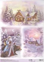 Декупажная карта "Зимнее волшебство"