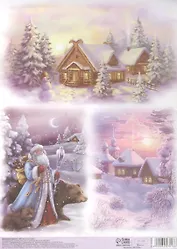 Декупажная карта "Зимнее волшебство"