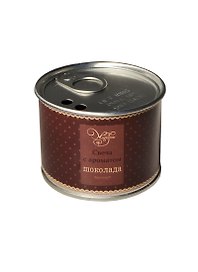 Свеча в жестяной закрытой банке шоколад (32796) (6,7х6,4х5,1)