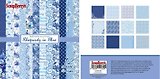 Набор бумаги 15*15 см 190 гр/м, Ноктюрн в голубых тонах, 12 листов