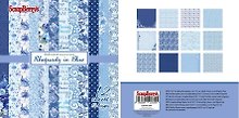 Набор бумаги 15*15 см 190 гр/м, Ноктюрн в голубых тонах, 12 листов
