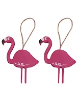 Заготовки Фламинго розовые 2 шт в пакете с подвесом на бечевке, 7х7,9 х 0,8 см(дерево)