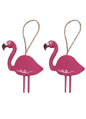 Заготовки Фламинго розовые 2 шт в пакете с подвесом на бечевке, 7х7,9 х 0,8 см(дерево)