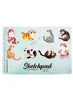 Скетчбук А4 20л "Коты" акварельная, 200г/м2, обложка картон, гребень
