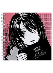 Скетчбук 195*195 80л "Милая художница (Эксклюзив)" белый офсет, 100г/м2, тв.обложка, широкая евроспираль