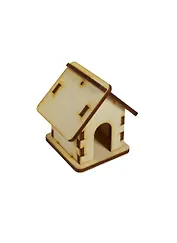 Домик Микро-2 (3D-модель) (151775) (55х43х53мм) (игрушка из дерева) (упаковка)