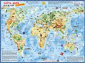 Карта мира для детей с наклейками