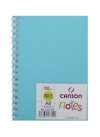 Блокнот для эскизов А6 50л "Notes" 120г/м2, гол.пласт.обл, спираль, Canson
