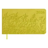 Еженедельник дат. 2026г. 64л 150x87 мм 150x87 мм "Виннер" желтый, кожзам, мягк.переплет, блинт.тиснение, офсет, карманный, горизонт, справ.мат-лы, закругл.углы, ляссе, инд.уп
