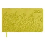 Еженедельник дат. 2026г. 64л 150x87 мм 150x87 мм "Виннер" желтый, кожзам, мягк.переплет, блинт.тиснение, офсет, карманный, горизонт, справ.мат-лы, закругл.углы, ляссе, инд.уп