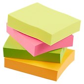 Набор блоков для записей «Make your mark», неоновые,  4 по 100 листов, 5 х 3.8 см - 1