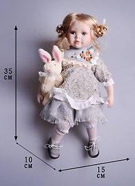 Кукла фарфоровая с мягконабивным туловищем Маруся (41см) (485-016)