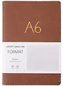 Записная книжка А6+ 80л лин. "Format" коричн.иск.кожа, интегр.переплет, тиснение фольгой, скругл.углы, инд.уп.