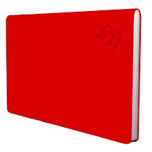 Планинг дат. 2027г. 64л "Soft Touch" пламенный красный, иск.кожа, интегр.переплет, тонир.блок, скругл.углы, ляссе, инд.уп