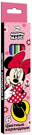 Карандаши цветные 06цв "Miss Minnie" к/к, подвес, Disney