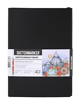 Скетчбук А5 40 л "Sketchmarker" Sketch&Write черный, 140г/м2, белая бумага + 60 л , 70г/м2, бумага в точку,  мягк. обл.