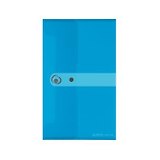 Папка-конверт на кнопке В6 (22,5*13см) Herlitz/Херлитц прозрачная голубая