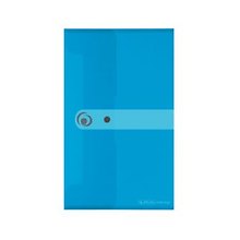 Папка -конверт В6 на кнопке, прозрачная голубая, Herlitz