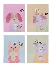 Записная книжка А6 110л лин. "Glitter Animals", ПВХ-обл., ассорти