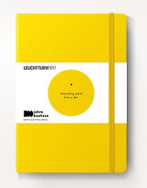 Книга для записей A5, 125 листов в точку "Bauhaus Edition", твердая обложка, лимонный, Leuchtturm1917