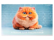 Альбом для рисования «Осторожно, кот!» Listoff А4, 30 листов, скрепка