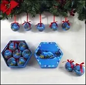 Набор из 7-ми новогодних украшений "Шар" (7,5см) (566444) (Ремеко РС)