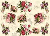 Декупажная карта Старинные букеты (E-102) (упаковка)