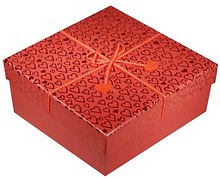 Коробка подарочная "Фетровые сердечки" 15*15*7см