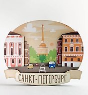 Магнит 3D из дерева Панорама Невского проспекта (Санкт-Петербург) (3D046)