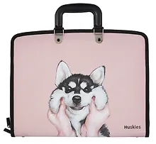 Папка -портфель пластиковый «Cute animals» А4, 10 отделений, с пластиковыми ручками, индивидуальным подвесом, в ассортименте