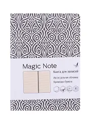 Книга для записей А6+ 96л лин. "Magic Note. Серый" иск.кожа, интегр.обл., термотиснение, тонир.блок, ляссе, инд.уп.
