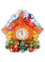 Плакат вырубной "Новогодние часики"