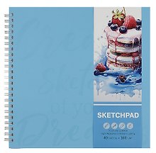 Скетчбук А5 40л "ДЕСЕРТ" гребень, белый офсет
