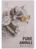 Тетрадь в клетку Languo, Punk animals, 44 листа, в ассортименте