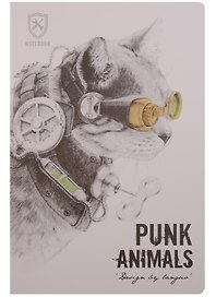 Тетрадь общая «Punk animals», 44 листа в клетку, А5, в ассортименте - Languo