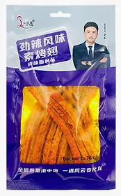 Соевое мясо Острые мучные полоски со вкусом куриных крылышек, 76г