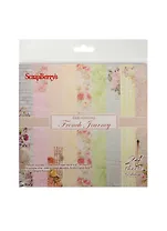 Набор бумаги для скрапбукинга 15*15см 190гр/м Французское Путешествие, 24 ли