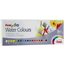 Краски акварельные 18цв "Water Colours" пласт.тубы 5мл, Pentel