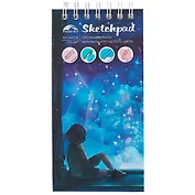 Скетчбук 105*210 80л "Сказочная ночь" белый офсет, 120г/м2, спираль